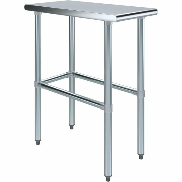 Amgood 30 in. x 15 in. Open Base Stainless Steel Metal Table WT-3015-RCB-Z